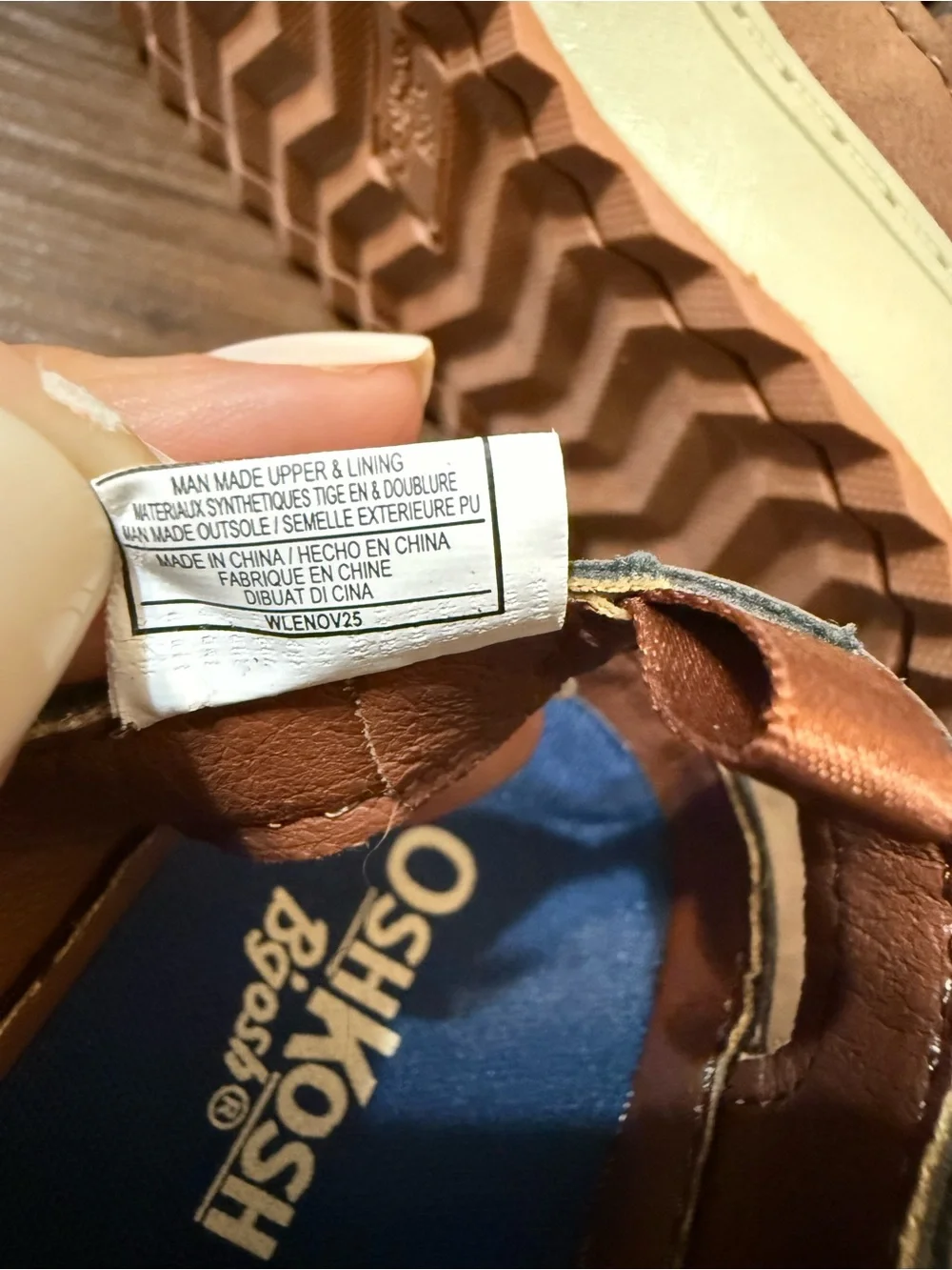 New! OshKosh B'gosh Tan Brown Woven Fisherman Sandals Size 7